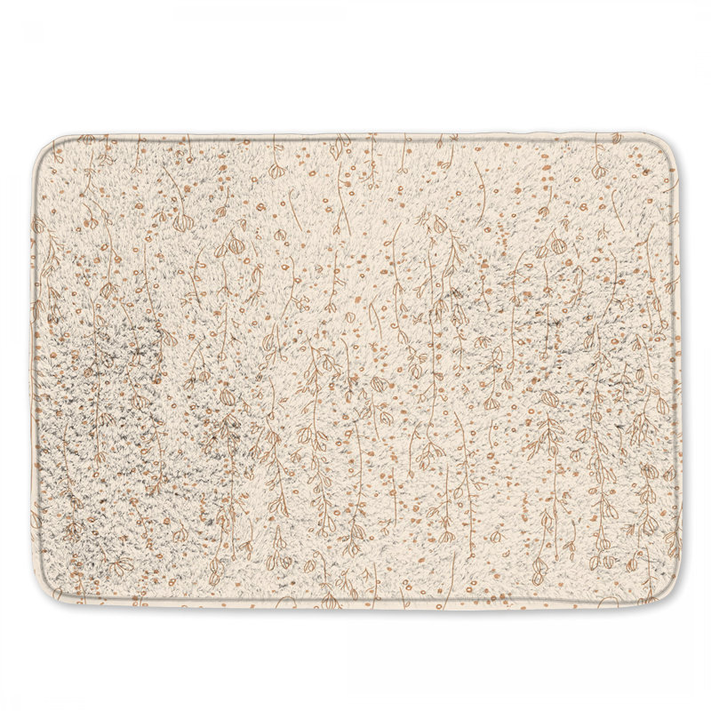 Tapis de bain floral, L 24 po x L 17 po