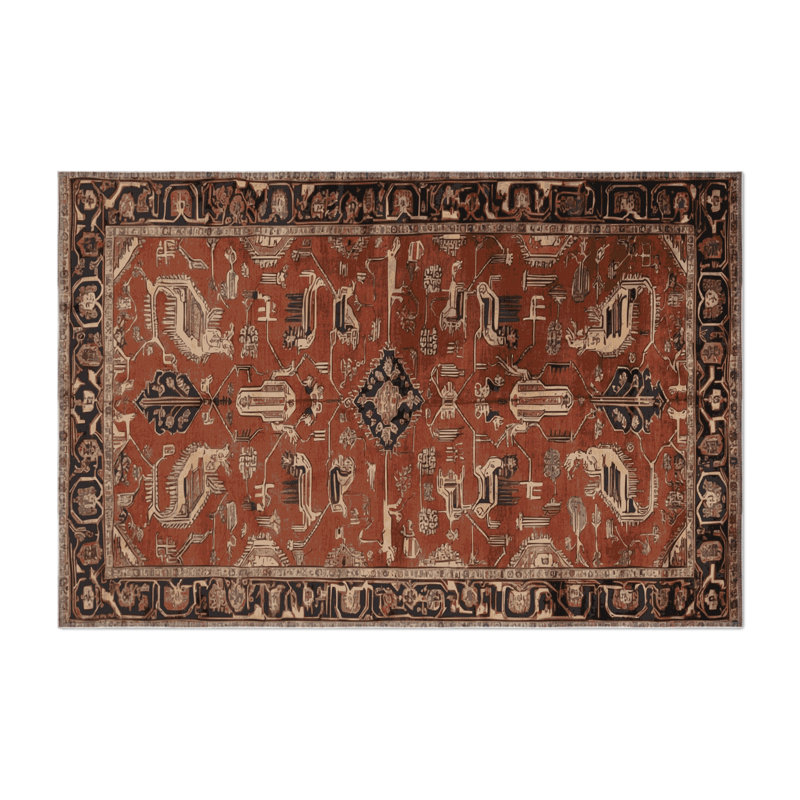 Tapis d'intérieur et d'extérieur brun Persian, Rectangulaire 2 pi x 3 pi