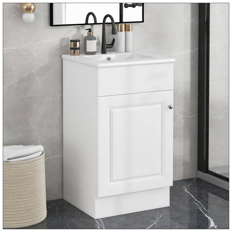 Meuble-lavabo 18 po avec lavabo, Blanc