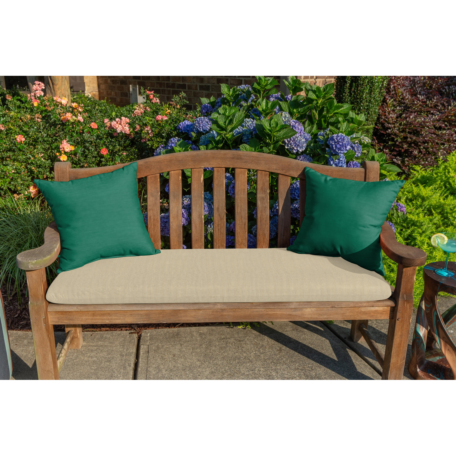 Sunbrella® Throw Pillow, 18"H x 18"W, Canvas Forest Green Sunbrella®