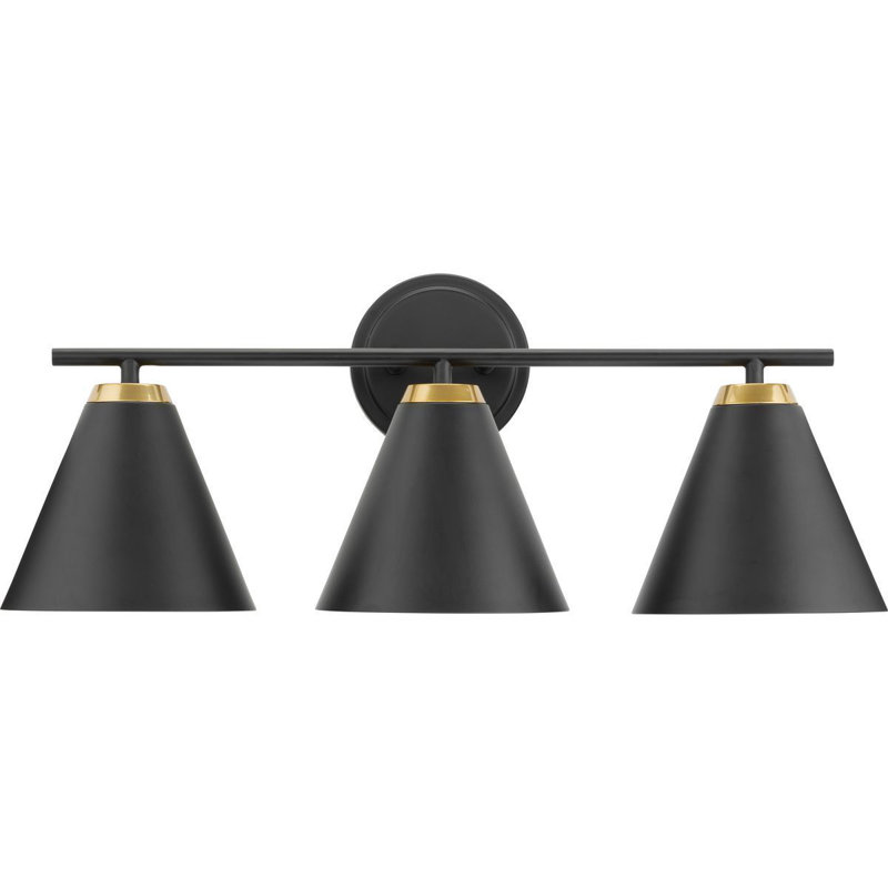 Avec 22-in 3-Light Matte Black Contemporary Bath Vanity Light