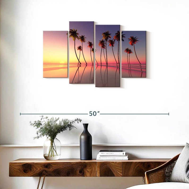 Gillard Palm Trees Pink Sunset, 22" H x 36" W