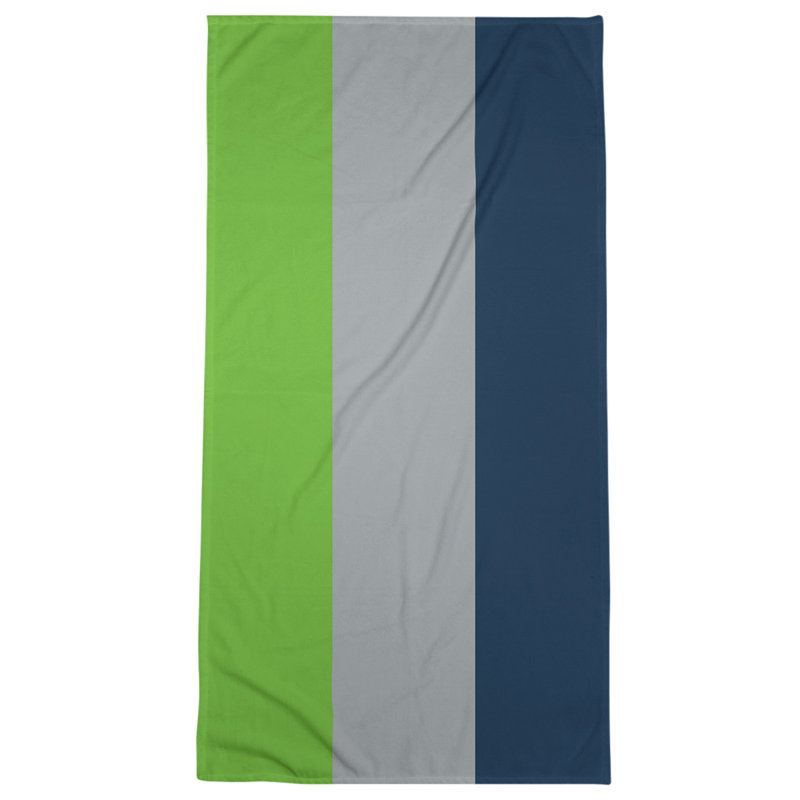 Bath Towel, Green/Gray/Prussian Blue