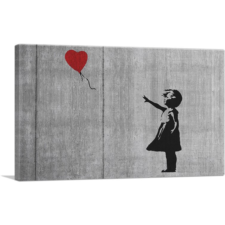 There Is Always Hope Balloon Girl by Banksy - Wrapped Canvas Painting Print ARTCANVAS Size: 18 H x 26 W x 0.75 D