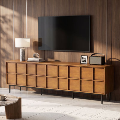 Meuble télé 86,61 pouces pour console multimédia 90 pouces à profil bas avec 6 grands tiroirs