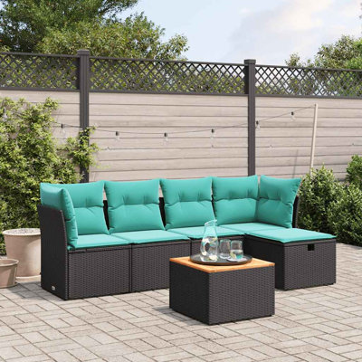 Ensemble de canapés de patio 6 pièces avec coussins pour l'extérieur
