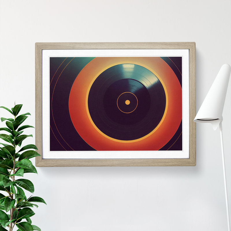 Captivating Vinyl Record Art - Framed Print, Oak, 46cm H x 64cm W x 2cm D