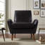 Chaise d'appoint moderne rembourrée avec pieds et accoudoirs en bois d'hévéa-1966070476