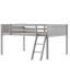 Lit mezzanine bas double en bois gris pleine grandeur avec assemblage sans sommier, assemblage simple et installation facile