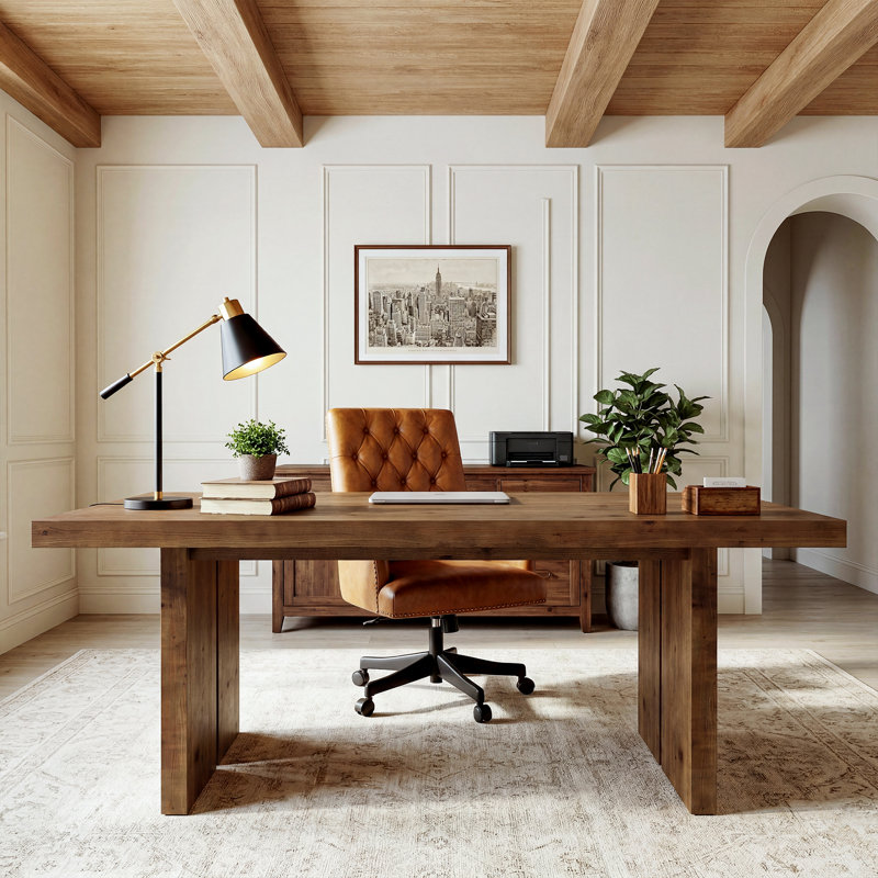 63-inch Solid Wood Executive Desk