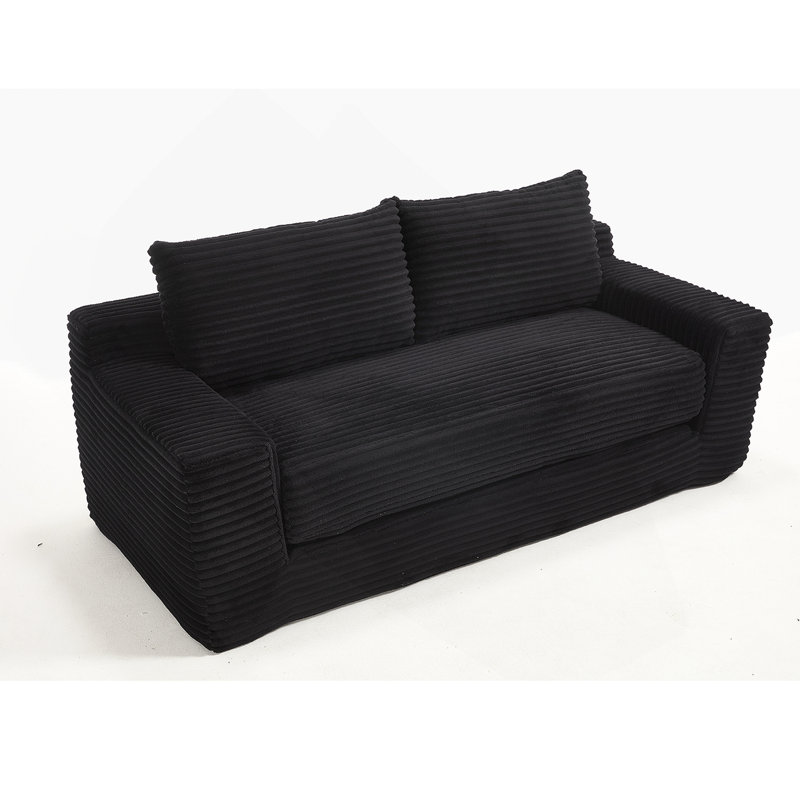 Canapé-lit convertible polyvalent avec matériaux de qualité supérieure pour espaces compacts, Noir