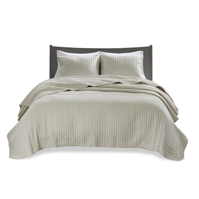 2 Piece Quilt Set Cream Twin/Twin XL