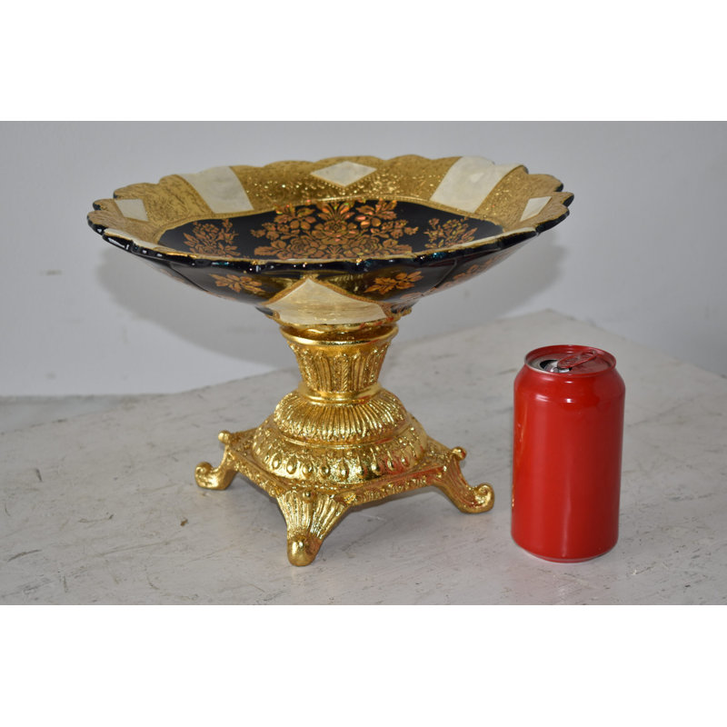 Open And Unique Kylix Decoration Resin Vase   Size: 12" X 12" X 7"H