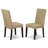 9 Piece Dining Room Table Set Includes a Rectangle Kitchen Table with Pedestal and 8 Brown Linen Fabric Parson Dining Chairs, Cappuccino
