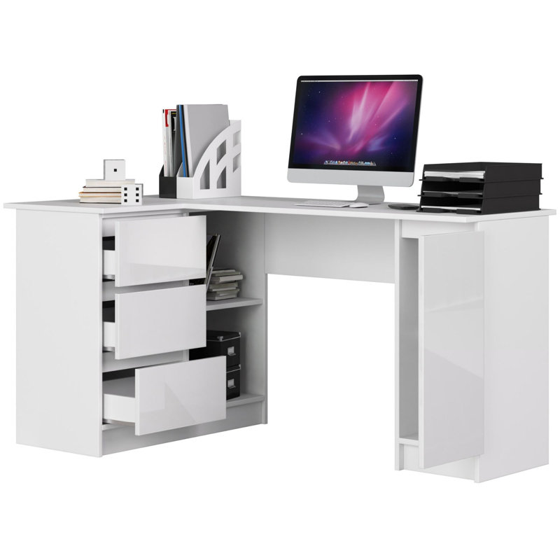 Bohun L-Shaped, Left Hand Facing, Gloss White