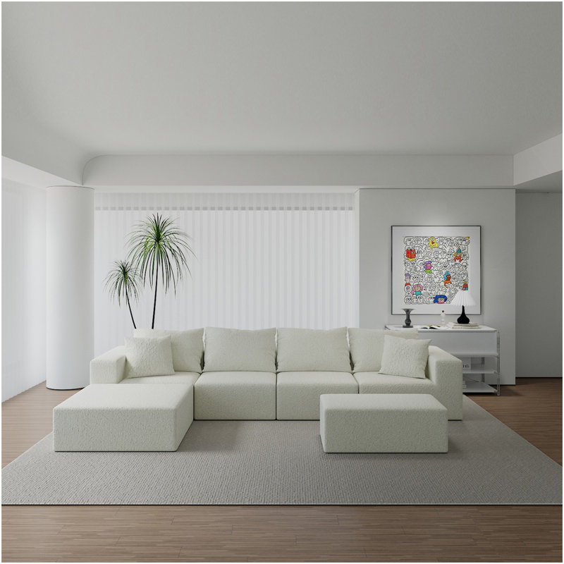 Convertible Modular Sectional Sofa Set Popular Microfiber Fabric Compression Sofa