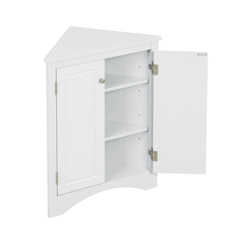 Freestanding Bathroom Storage Cabinet With Adjustable Shelves, Ideal For Home And Kitchen Organization, White