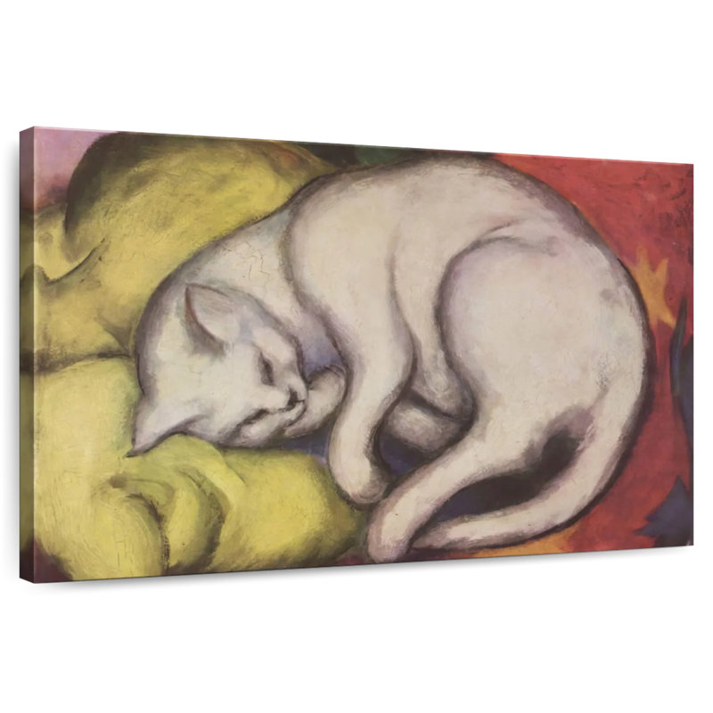 Brampt, le chat blanc, H 8 po x l 12 po