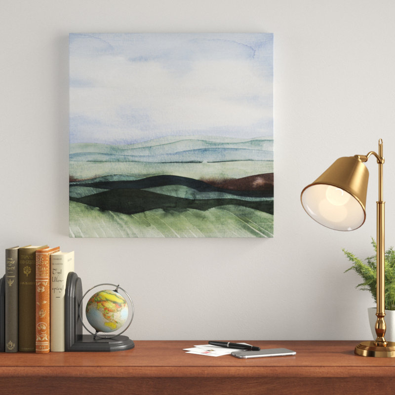 «Jeweltone Ridges I», peinture sur toile tendue, H 20 po x l 20 po