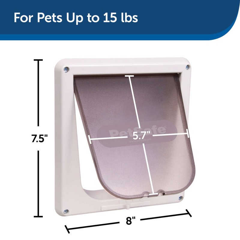 White 4-Way Locking Small Cat Door