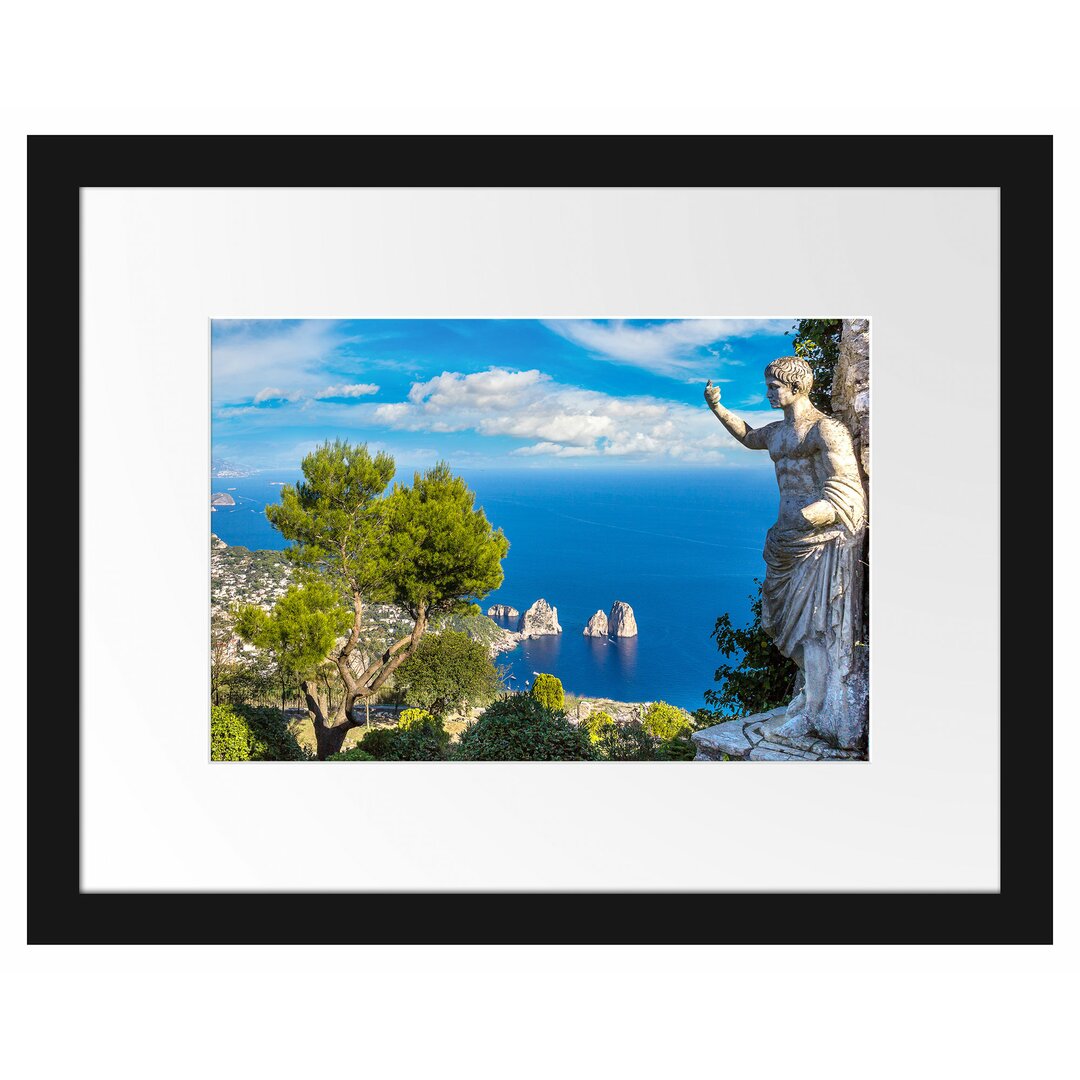 Gerahmtes Papierbild Insel Capri in Italien