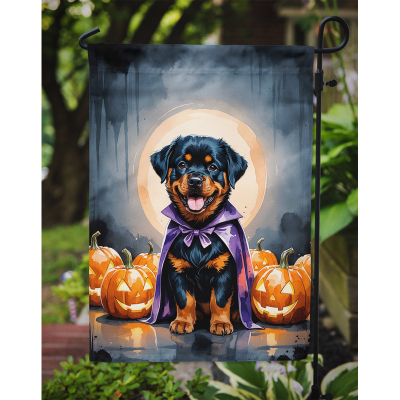 Drapeau de jardin chiot Halloween, Rottweiler