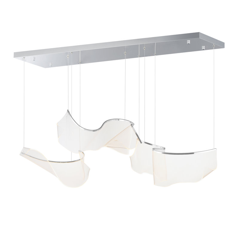 Luminaire suspendu à DEL 3 lumières Rosamund, Chrome poli