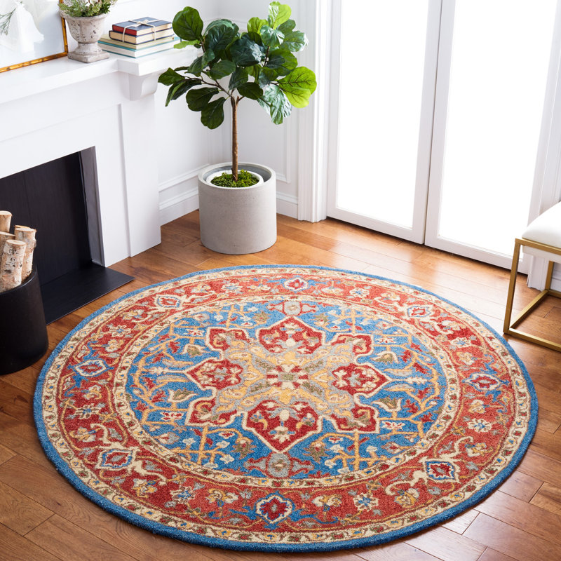 Farnhamville Hand Tufted Wool Oriental Rug, Round 6'