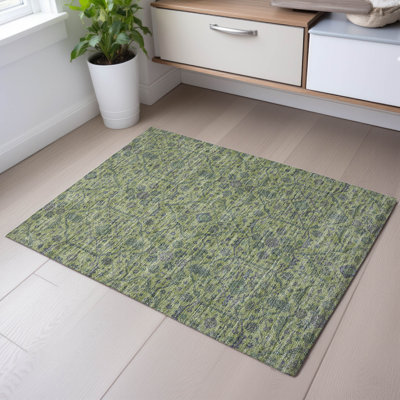 Premium Machine Washable Ducote AMF1131 Global Rug