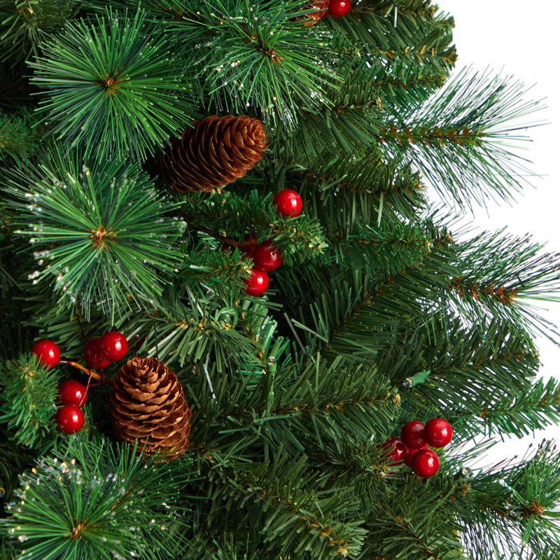 Arbre de Noël vert pin cachemire avec lumières DEL, 7'
