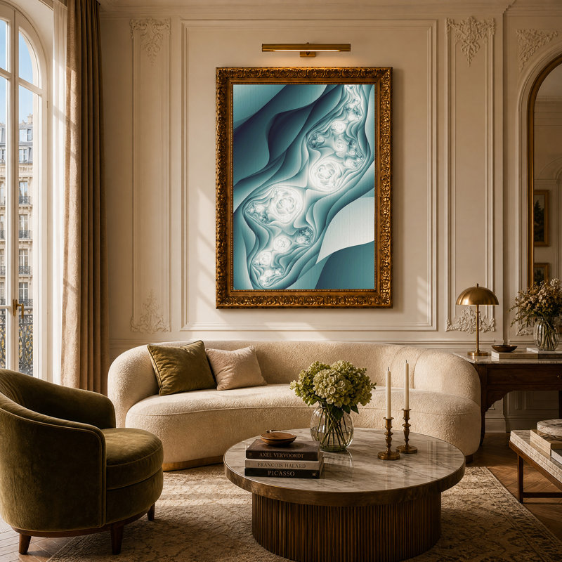 Art mural sur toile bleu sarcelle, H 24 po x l 16 po