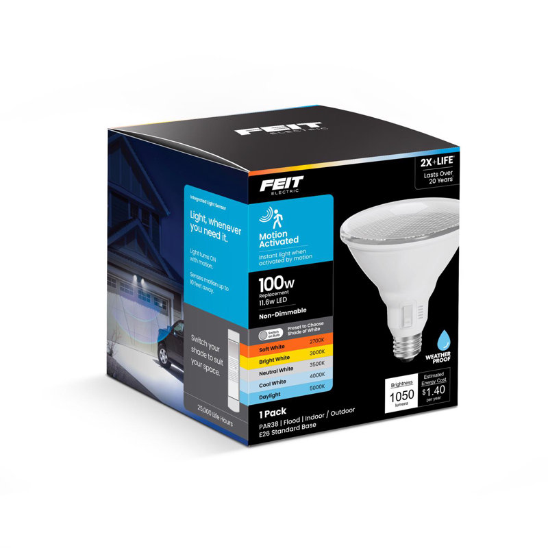 Ampoule à DEL Feit PAR38 E26 (moyenne) à intensité variable de 100 watts, changement de couleur, 1 paquet