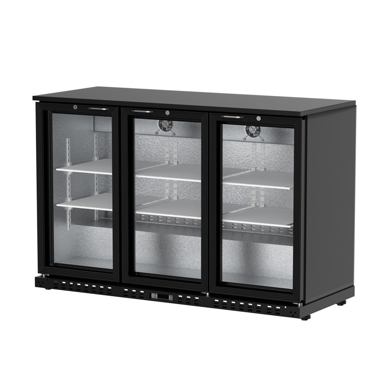 11.4 Cu.Ft Back Bar Cooler 53.2" W Beverage Refrigerator, 3 Low-E Glass Doors, Counter Height Bar Fridge, Commercial Display Refrigerator Anti-Fog, LED Light for Beer, Wine, Soft Drinks