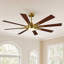 Ventilateur de plafond 60 po à 8 pales avec moulin à vent de ferme moderne avec 60 lumières DEL et télécommande-468401141