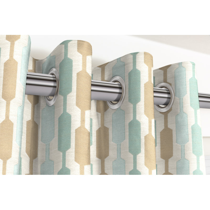 Anneta Blackout Curtain, 116 W x 182 D cm, Duck Egg Blue/Taupe