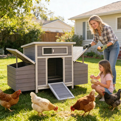 Grandes poulaillers, maison de poule en bois de sapin imperméable pour la cour arrière
