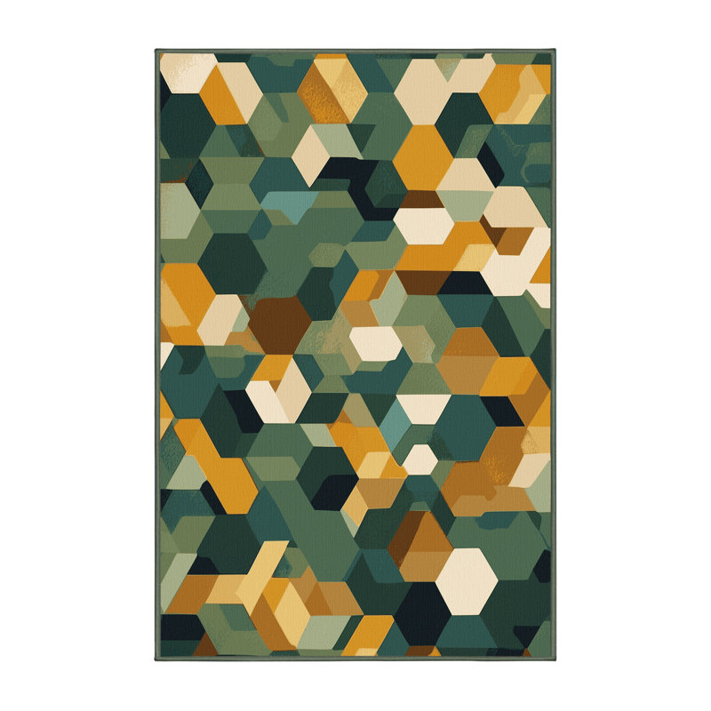 Earth Motif Matrix Rug, Rectangle 5' x 8'
