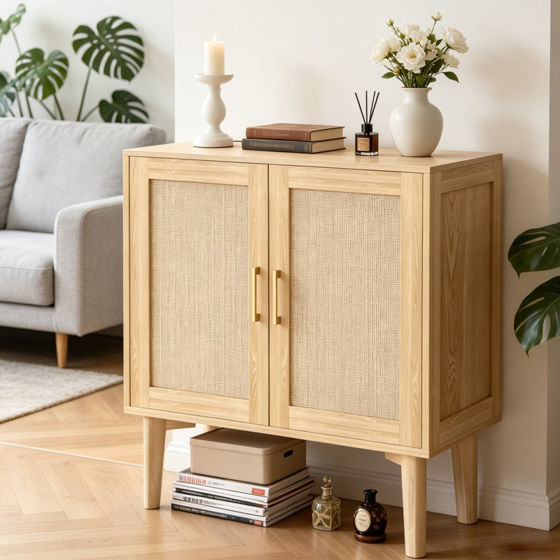 Buffet, armoire de rangement avec portes pour salle à manger et salon, Bois
