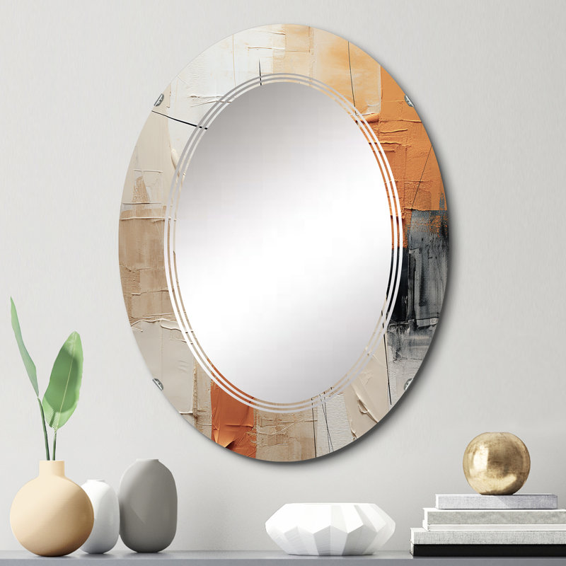 Halmstea - Miroir mural moderne ovale, 30 po x 20 po