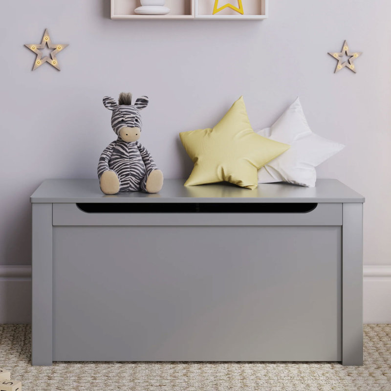 Boîte à jouets en bois massif Kariss, gris