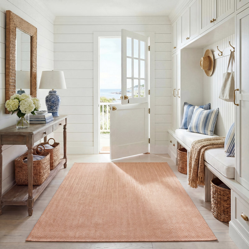 Arneshia Beige Indoor/Outdoor Area Rug, Rectangle 5'3" x 7'7", Beige