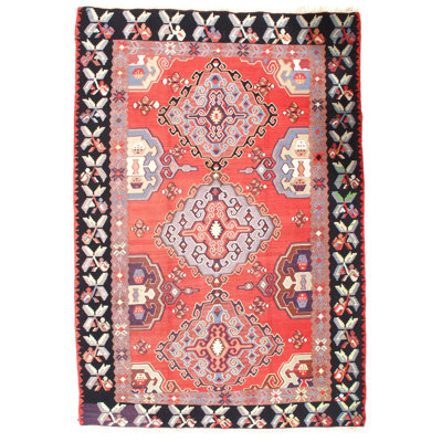 One-of-a-Kind 6'8" X 9'7" 1940s Wool Area Rug in