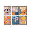 Ensemble de 6 décorations murales géométriques colorées abstraites, 8 po x 10 po, noir, pour studio et bureau