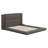 Floor Upholstered Platform Bed With Extended Wood Headboard & Bedside Shelf-1611474520