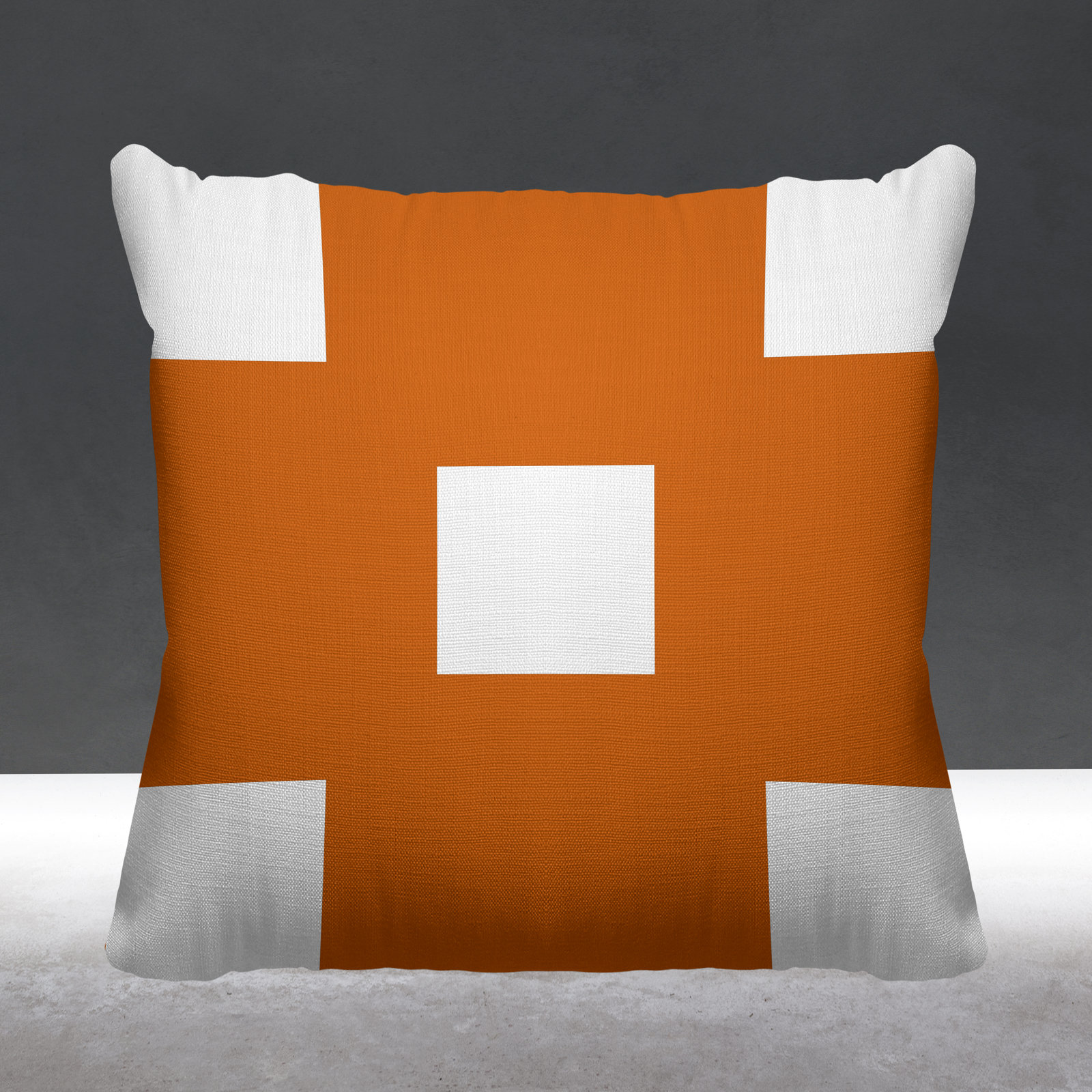 Luella Geometric Indoor/Outdoor Throw Pillow, 16W" x 16H", Orange