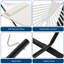 Double Hammock with Stand - 2 Person Portable Hammock Set Includes Steel Frame, V Spreader Bar & Carry Bag - 450Lb Capacity, Lightweight, Durable, Comfortable, Outdoor Garden Patio Relaxation Grey-129473274