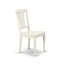 L'ensemble de table de salle à manger 3 pièces comprend 1 table de salle à manger à piédestal ronde et 2 chaises de salle à manger en lin blanc avec dossier à lattes - finition lin blanc-1491935817-1491935810-1491935820