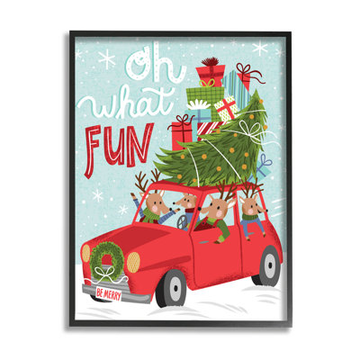 «Oh What Fun Holiday Car» par Arrolynn Weiderhold - impression sur bois
