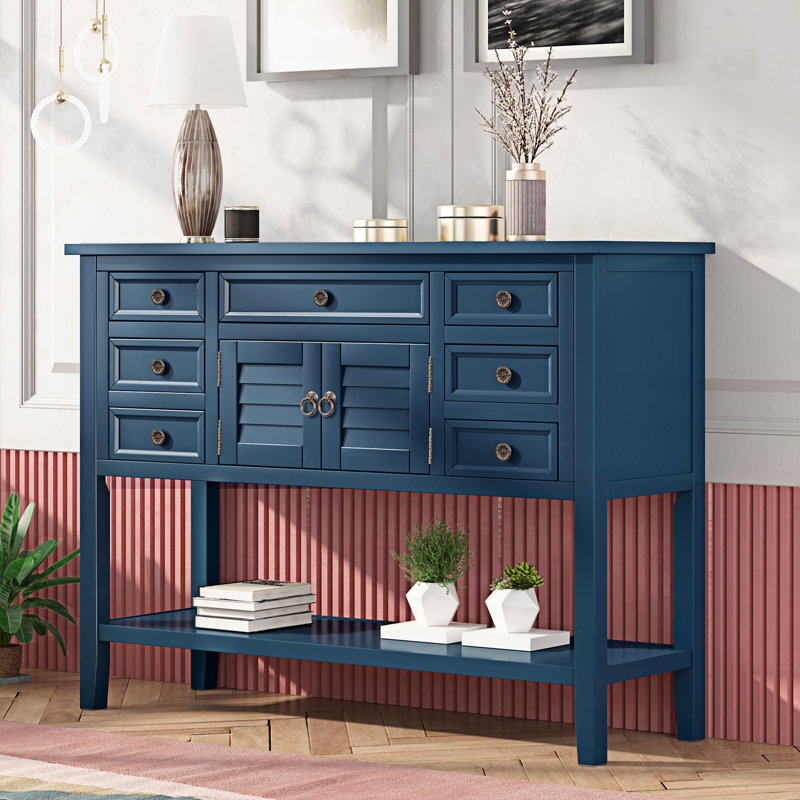 Armoire d'appoint 2 portes Dente, Bleu marine