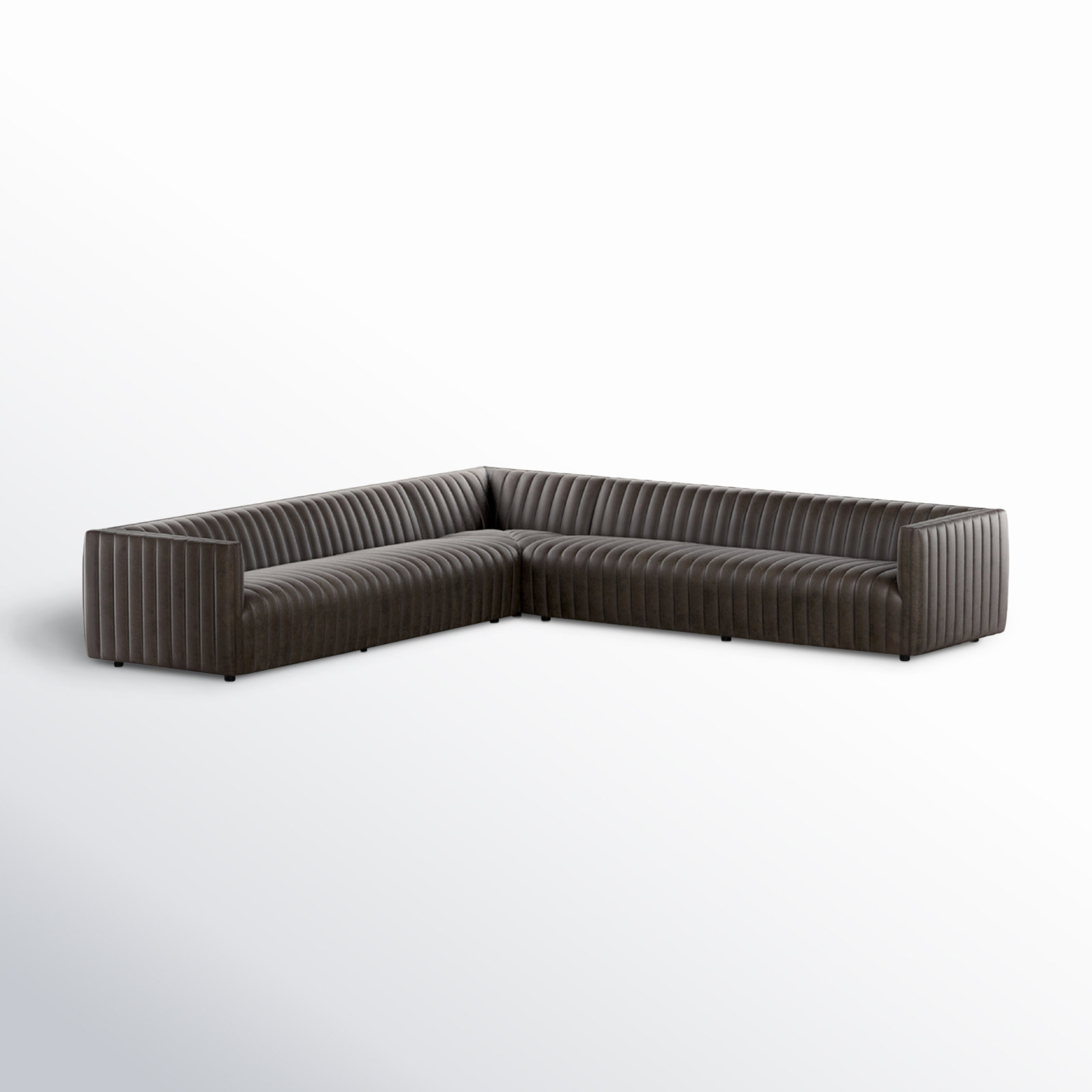 Brandt Upholstered L-Sectional, Deacon Wolf Genuine Leather